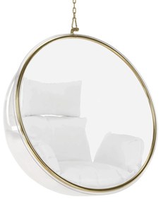 Fotoliu balansoar suspendat Belgica 1 (transparent + auriu + alb) . 1116275