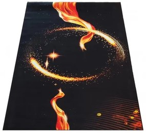 Covor negru cu cerc de foc Lățime: 80 cm | Lungime: 150 cm