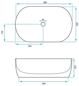 Lavoar pentru blat Amelia Mini Alb lucios cu model, Rea