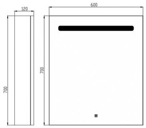Dulap cu oglindă Bali cu iluminare LED