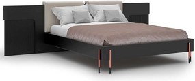 Pat lemn masiv Calista Negru-Rose Gold