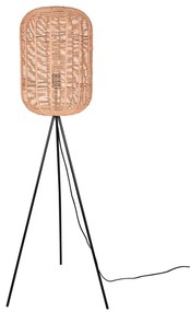 Lampadar bej cu abajur textil/cu abajur din răchită (înălțime 150 cm) Runa – Trio