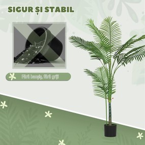 HOMCOM Palmă Artificială Areca înaltă de 150 cm, Plantă Falsă Realistă pentru Interioare cu Vas, Decorațiune pentru Casă și Birou, Verde | Aosom Romania