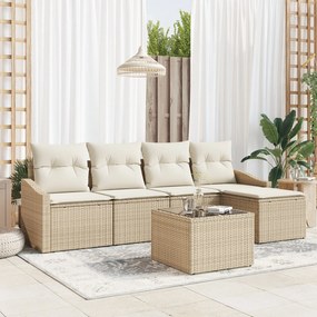 vidaXL Set canapea grădină cu perne Brown Poly Rattan