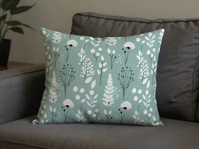 Husa decorativa pentru perna WILD FLOWERS 50x70 cm, mentolov
