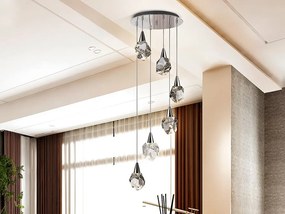 Lustra cu 6 Pendule LED design modern decorativ Aquaria crom