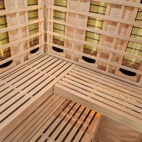 Infračervená sauna Kiruna150 s duálnou technológiou a drevom Hemlock