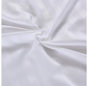 Lenjerie de pat hoteliera din microfibra JASMINE alba - dunga 2 cm Dimensiune lenjerie de pat: 70 x 90 cm | 140 x 200 cm