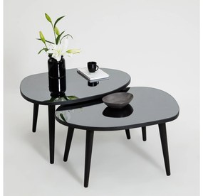 Set 2 buc măsuțe de cafea Gustavo (Negru + Gri). 1088420