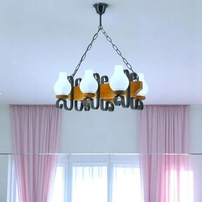 Lustră pe lanț Brilagi QUEEN 6xE14/40W/230V fag/nuc