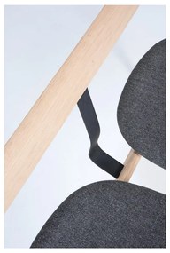 Bancă din lemn de stejar Gazzda Ava, șezut gri