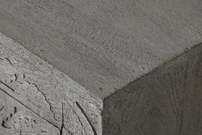 Comoda TV, gri, din lemn masiv sculptat, Arvane
