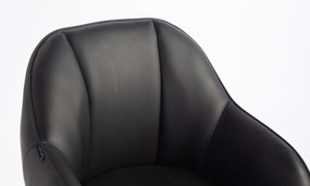 HR2055N Scaun Neagră din Piele Ecologica cu Bază Aurie