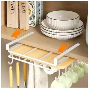 Organizator de bucatarie suspendat cu carlige RAXIMO, alb