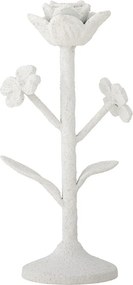 Suport lumânare din metal alb cu finisaj antichizat, 10 x 26 cm, „Ranin",