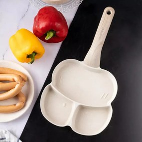 Tigaie cu 3 compartimente Klausberg KB 7825, 19 cm, Finisaj marmura, Inductie, Bej