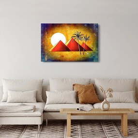 Tablou cu piramidele egiptene pictate (90x60 cm)