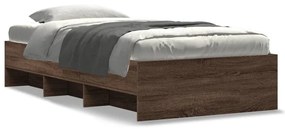 3295673 vidaXL Cadru de pat, stejar maro, 100x200 cm, lemn prelucrat