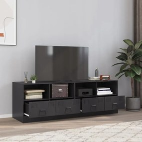 Dulapuri TV, 2 buc., negru, 67x39x44 cm, oțel