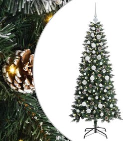 vidaXL Brad de Crăciun artificial Verde 150 cm PVC și Plastic și Oțel