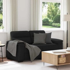 vidaXL Canapea cu 2 locuri, neagră, 120 cm, material textil