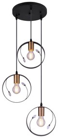 Lustra suspendata design modern VIGO negru 15346-3 GL