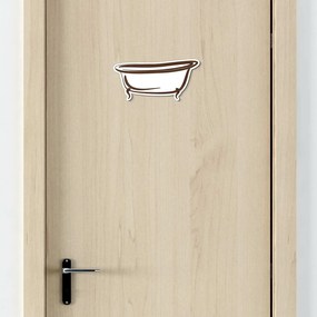 DUBLEZ | Semn indicator din lemn pentru ușă WC + Baie