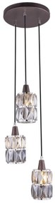 Lustra moderna cu 3 pendule WOLLI bronz/fumuriu 15761-3 GL