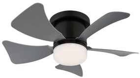 Plafoniera LED cu ventilator, 10W, 750lm, lumina calda/neutra/rece 3000-6500K, IP20, neagra, Globo