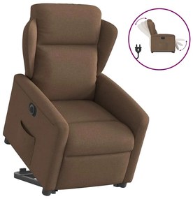 vidaXL Fotoliu electric rabatabil cu ridicare, maro, textil