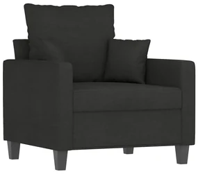 348819 vidaXL Fotoliu canapea, negru, 60 cm, material textil