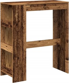 vidaXL Masă bar cu rafturi, lemn vechi, 90x40x103,5 cm, lemn prelucrat