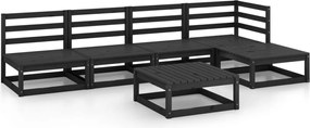 vidaXL Set mobilier de grădină, 5 piese, negru, lemn masiv de pin