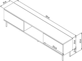 Comoda TV, Hanah Home, Paye, 180x45x30 cm, Alb