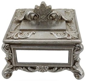 Cutie bijuterii din rasina Antique Silver cu oglinda
