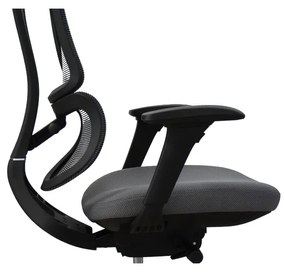 Ergodynamic Star Plus - Black Grey - Scaun de birou 4D, sezut translatie, suport lombar ajustabil 7 cm
