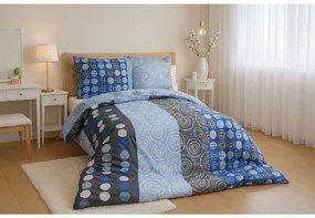 Lenjerie de pat din policoton CIRCLES BLUE, albastru Dimensiune lenjerie de pat: 70 x 90 cm | 140 x 200 cm