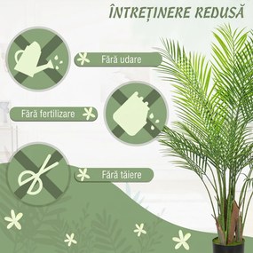 HOMCOM Palmier Artificial 120 cm cu Ghiveci Inclus, 22 Frunze, pentru Casă, Living, Birou și Balcon, Verde | Aosom Romania