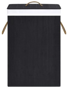 Cos de rufe din bambus, negru, 72 L 1, Negru, 40 x 30 x 60 cm