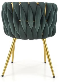 Set 4 scaune K517 velvet verde/auriu