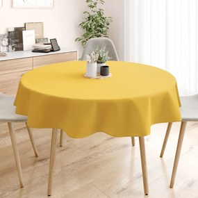 Goldea față de masă 100% bumbac galben-miere - rotundă Ø 140 cm