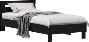 vidaXL Cadru de pat Stejar Negru 98.5 x 200 cm Lemn compozit