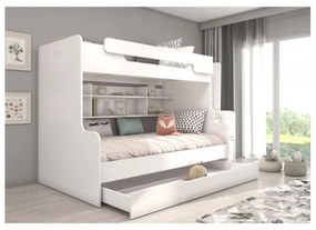 Pat Supraetajat Cu Scara HARELL Alb 90x200cm