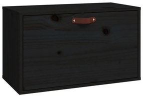 818354 vidaXL Dulap de perete, negru, 60x30x35 cm, lemn masiv de pin