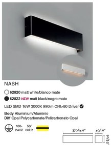 Aplica LED ambientala NASH 16W neagra 62822