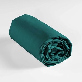 Cearceaf verde închis din bumbac cu elastic 160x200 cm Lina – douceur d'intérieur