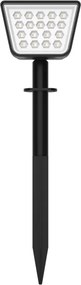 Lampă solară LED RGBW cu senzor, 3,7 V, IP54, 1200 mAh, neagră