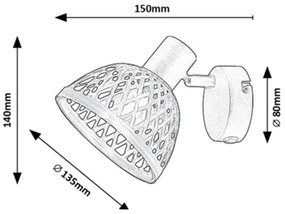 Spot de perete RATTAN 1xE14/15W/230V ratan Rabalux 3133