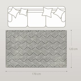 HOMCOM Covor salon 170 x 120 cm blănuri scurte lavabil în mașină hipoalergenic pentru sufragerie, dormitor, birou, gri | Aosom Romania