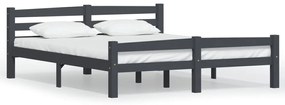 322093 vidaXL Cadru de pat, gri închis, 160x200 cm, lemn masiv de pin